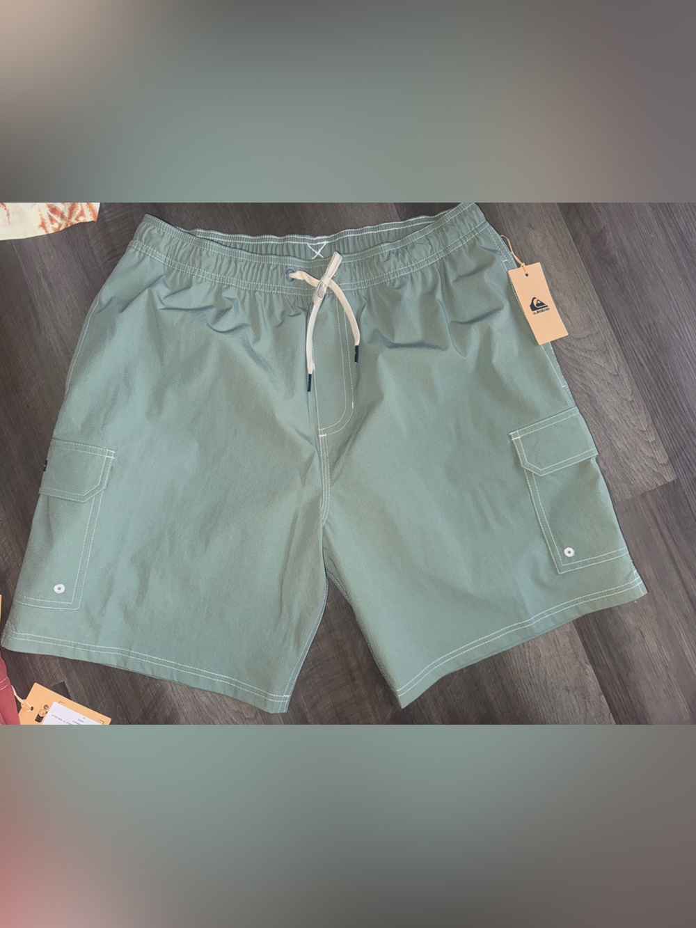 Quiksilver ‘Ritual Cargo’ Men's Sage Green Cargo Nylon Hybrid Shorts
